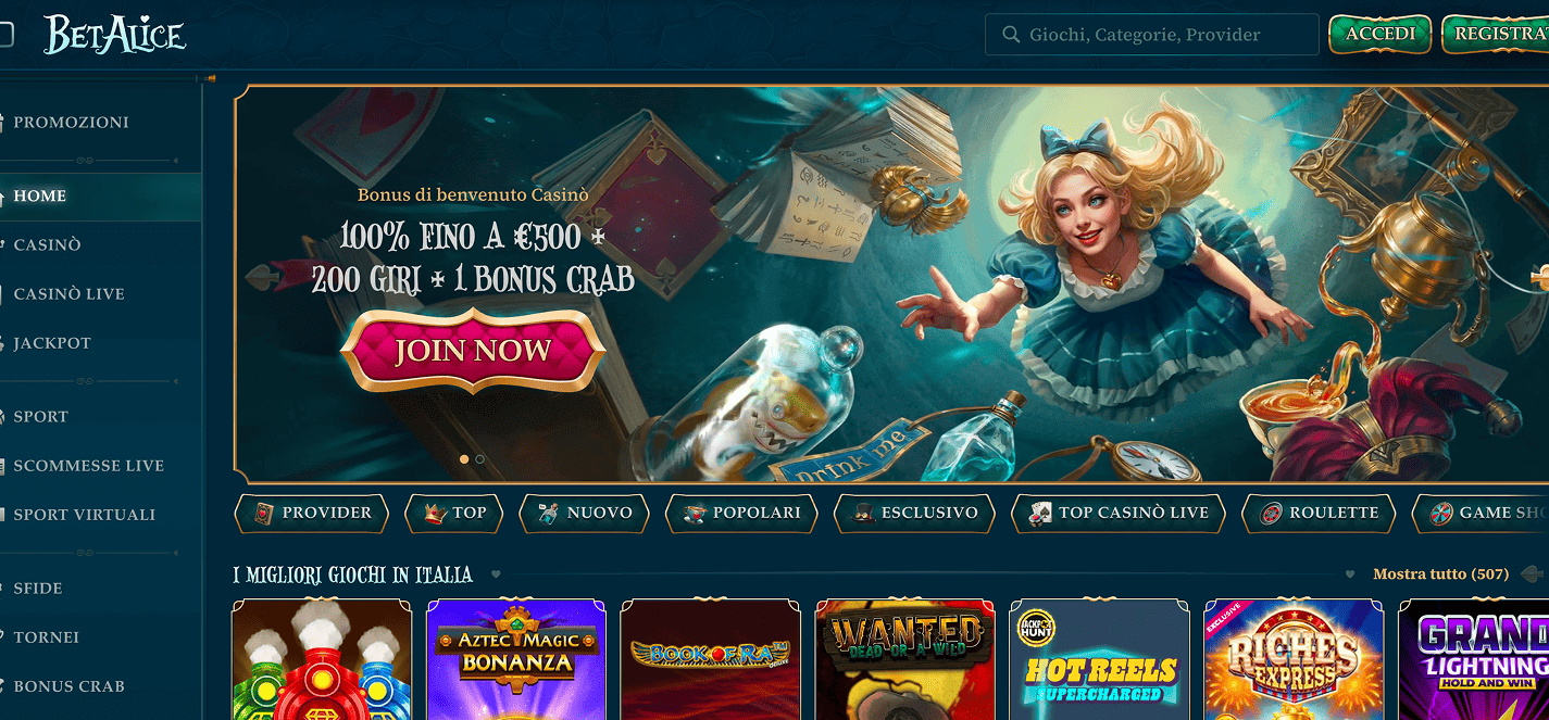 BetAlice casino senza documenti